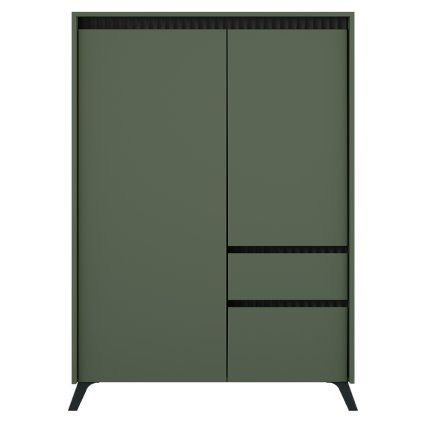 Komoda, smoke zelená/černá, LONGY REG2D1S1K