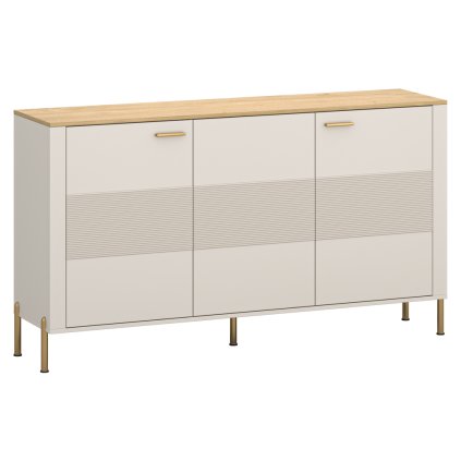 Komoda, kašmír/dub kamenný, RUNOL 3D