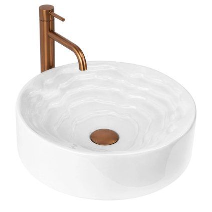 Keramické umyvadlo na desku REA CALLA ø 42 cm, bílé