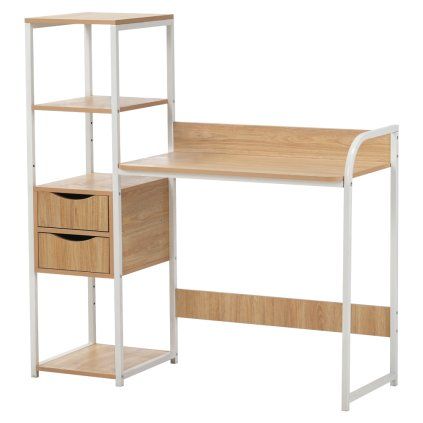 elgio pocitacovy stol dub biela 3