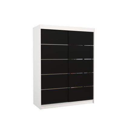 Šatní skříň posuvná LUFT W-B 150, černá/bílá