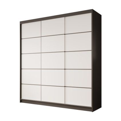 Šatní skříň posuvná GRETA BW 200, bílá/černá