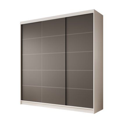 Šatní skříň posuvná GRETA WB 200, černá/bílá