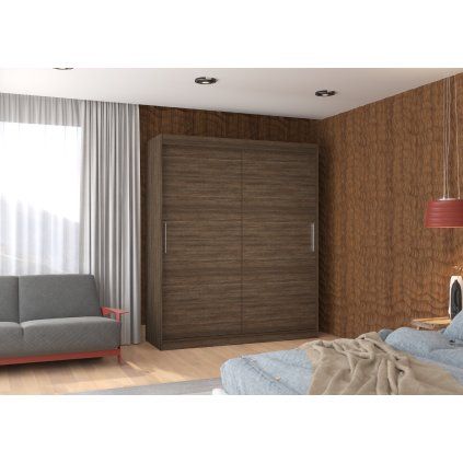 Šatní skříň posuvná LINCOLN CH 180, choco