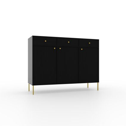 Komoda TILI 3D 3S B 125, černá