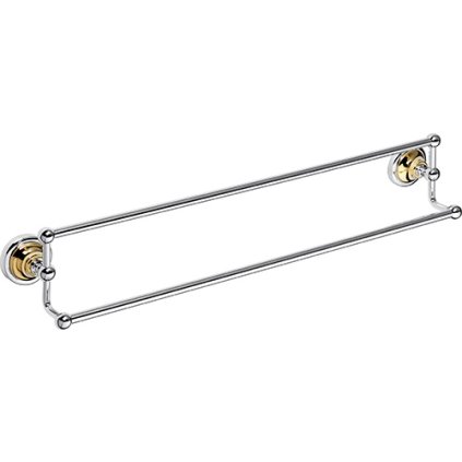 RETRO gold-chrom: Držák ručníků dvojitý 600 mm - 144204238