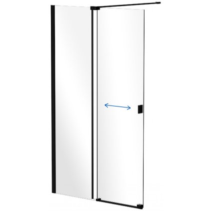 Sprchový kout Walk-In VAYO BLACK 90 (100, 110, 120, 130, 140), výška 200 cm