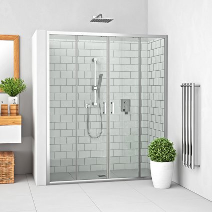 Posuvné sprchové dveře LLD4 pro instalaci do niky - bez vaničky