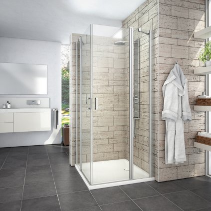 Čtvercový nebo obdélníkový sprchový kout LYE4+LYE4, brillant - bez vaničky