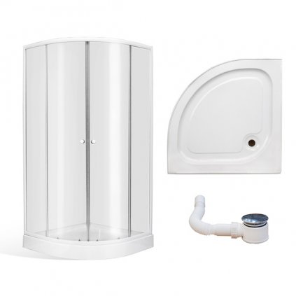 Čtvrtkruhový sprchový kout AVILES + vanička