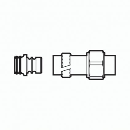 Adaptér PEX 16x2x3/4" pro napojení na rozvod z PE trubek, nikl