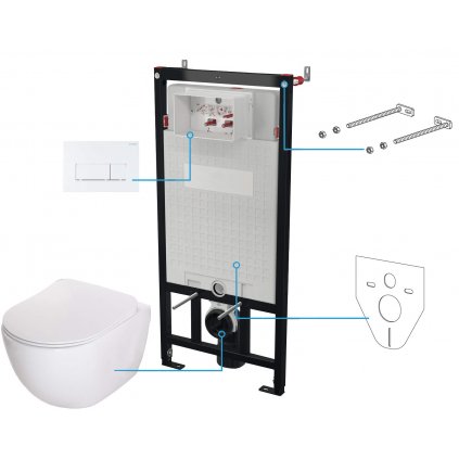 WC set Peonia 6v1, podomítkový systém + toaleta - CDEA6ZPW