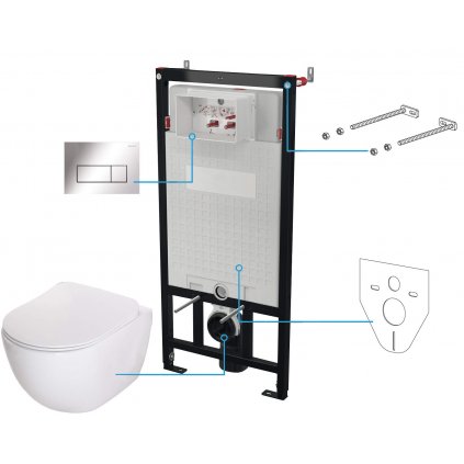 WC set Peonia 6v1, podomítkový systém + toaleta - CDES6ZPW