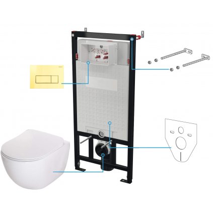 WC set Peonia 6v1, podomítkový systém + toaleta - CDEZ6ZPW