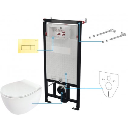WC set Silia 6v1, podomítkový systém + toaleta - CDLZ6ZPW