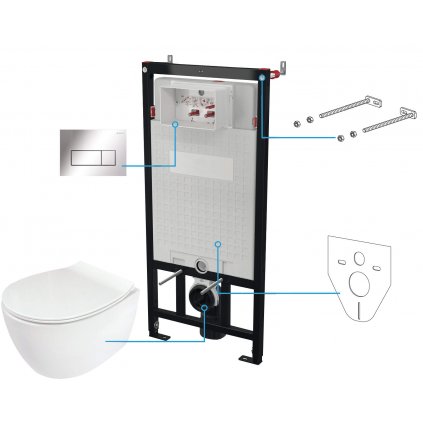 WC set Silia 6v1, podomítkový systém + toaleta - CDLS6ZPW