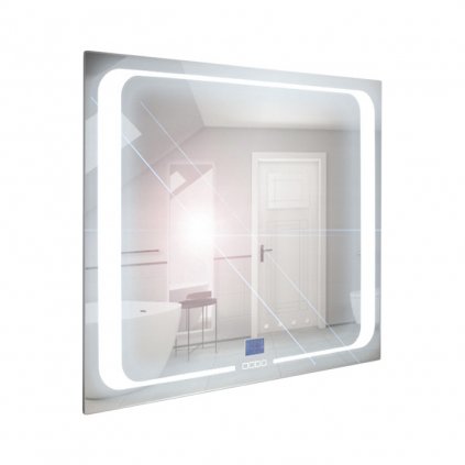 Zrcadlo závěsné s pískovaným motivem a LED osvětlením Nikoletta LED 4