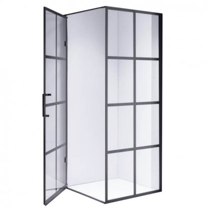 Čtvercový sprchový kout HYD-SK10B 90x90 černá/transparent - bez vaničky