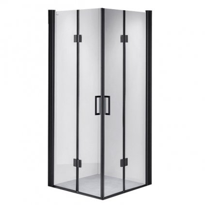 Čtvercový sprchový kout HYD-SK05A 80x80 černá/transparent - bez vaničky