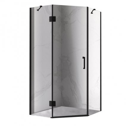 Pětiúhelníkový sprchový kout HYD-PK10 90x90 černá/transparent