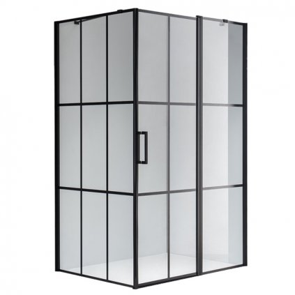 Obdélníkový sprchový kout HYD-OK02MB 120x90 černá/transparent