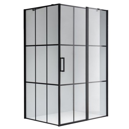 Obdélníkový sprchový kout HYD-OK03CM 120x90 černá/transparent - bez vaničky