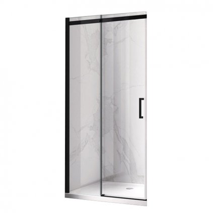 Posuvné sprchové dveře HYD-PD09 130 černá/transparent pro instalaci do niky