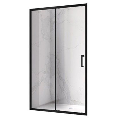 Posuvné sprchové dveře HYD-PD14E 140 černá/transparent pro instalaci do niky - bez vaničky