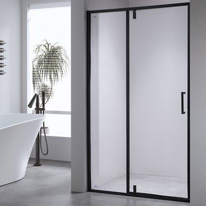 Sprchové dveře HYD-DN08 100 černá/transparent pro instalaci do niky