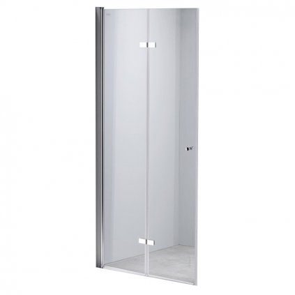 Zalamovací otočné sprchové dveře HYD-JSD01 80 chrom/transparent pro instalaci do niky
