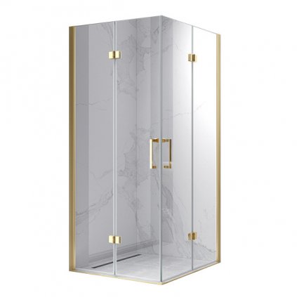 Čtvercový sprchový kout HYD-SK08C 90x90 zlatý/transparent - bez vaničky