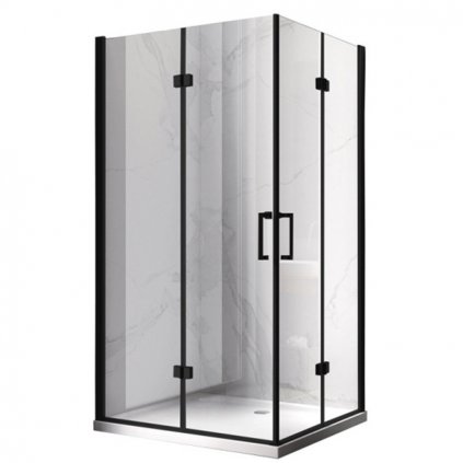 Obdélníkový sprchový kout HYD-OK12D-BL 120x80 černá/transparent - bez vaničky
