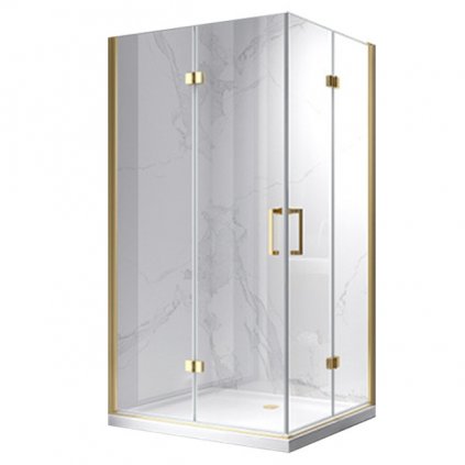 Obdélníkový sprchový kout HYD-OK13A 100x90 zlatý/transparent - bez vaničky