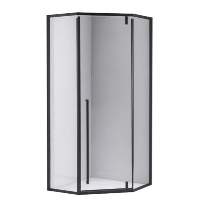 Pětiúhelníkový sprchový kout HYD-PK07B 90x90 černá/transparent - bez vaničky