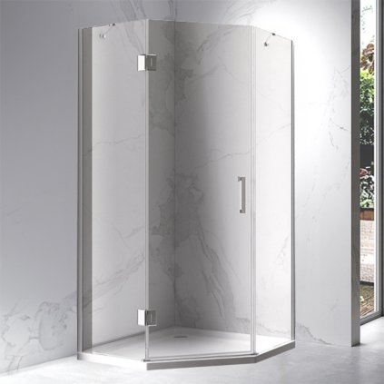 Pětiúhelníkový sprchový kout HYD-PK10B 90x90 chrom/transparent - bez vaničky