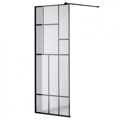 Sprchová zástěna Walk-in HYD-WI05 90 černá/transparent - bez vaničky