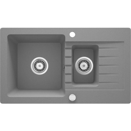 Dřez Zorba 1,5 komory s odkapávačem, granit - ZQZ S513 šedý metalic