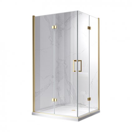 Obdélníkový sprchový kout HYD-OK12A 90x80 zlatá/transparent - bez vaničky