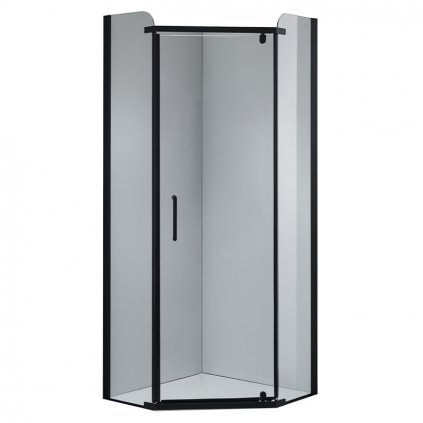 Pětiúhelníkový sprchový kout HYD-PK91B 90x90 černá/transparent