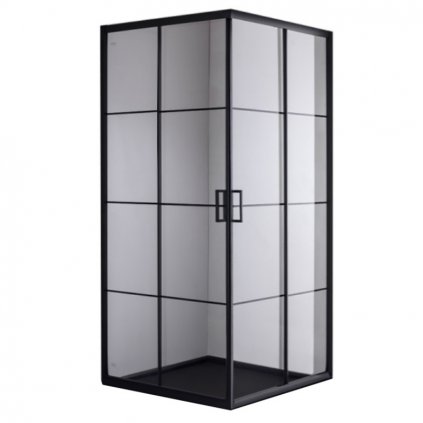 Čtvercový sprchový kout HYD-SK32B 90x90 černý/transparent