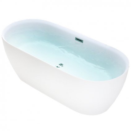 Volně stojící akrylátová vana HYD-CES518B 160x75 bílá, odtokový komplet chrom