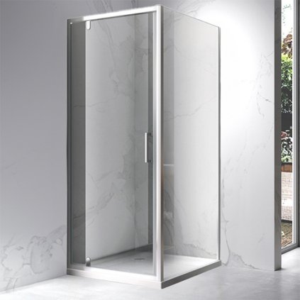 Čtvercový sprchový kout HYD-SK04B 80x80 chrom/transparent + vanička HYD-SSV-ST02A černá