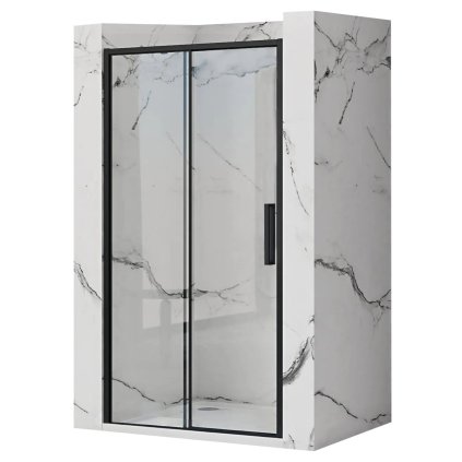 Jednokřídlé posuvné sprchové dveře REA RAPID SLIDE pro instalaci do niky 140 cm, černé