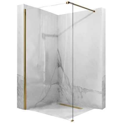 Bezrámová sprchová zástěna REA AERO 100 cm, zlatá