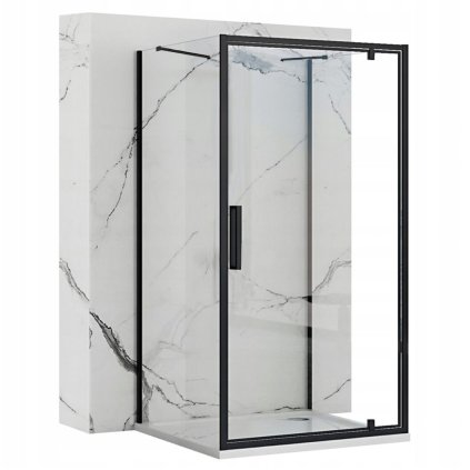 3-stěnný obdélníkový sprchový kout REA RAPID SWING 70/dveře x 100/zástěna cm, černý