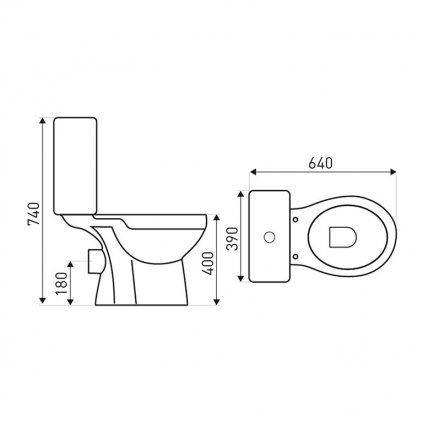 WC kombi NV-Clear ZO se zadním odpadem a SoftClose sedátkem