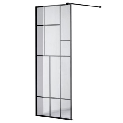 Sprchová zástěna Walk-in HYD-WI05 130 černá/transparent - bez vaničky