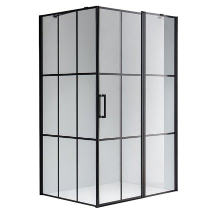 Obdélníkový sprchový kout HYD-OK03BM 110x90 černá/transparent - bez vaničky