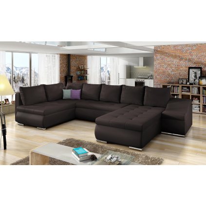 Sedací souprava Giovanni (Materiál potahu Soft 66 - tmavě hnědá, Orientace pravá)