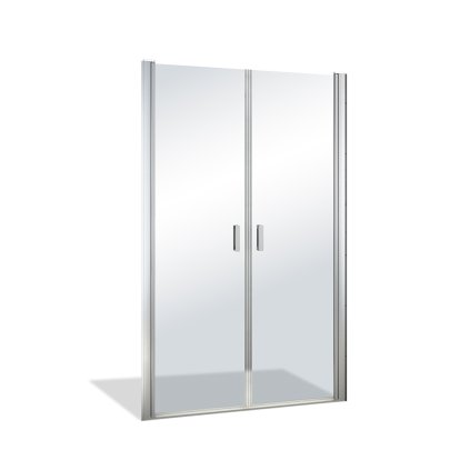 Dvoukřídlé sprchové dveře LYP2 pro instalaci do niky, stříbrná